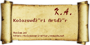 Kolozsvári Artúr névjegykártya